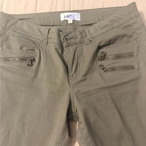 Jolt Olive Zip-Pocket Cargo Pants